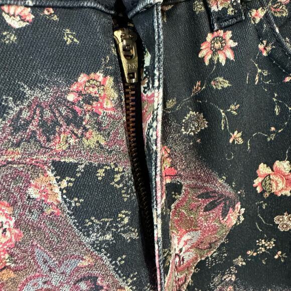 Rare Roberto Cavalli Floral Ribbon Coated Jeans Size XS - Picture 9 of 11